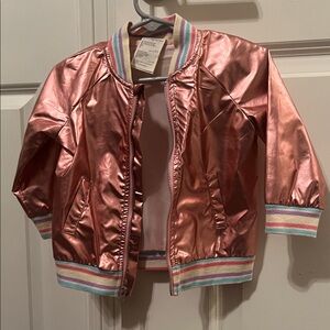 First Impressions Metallic Pink Kids Puffer Jacket Size 12 Months